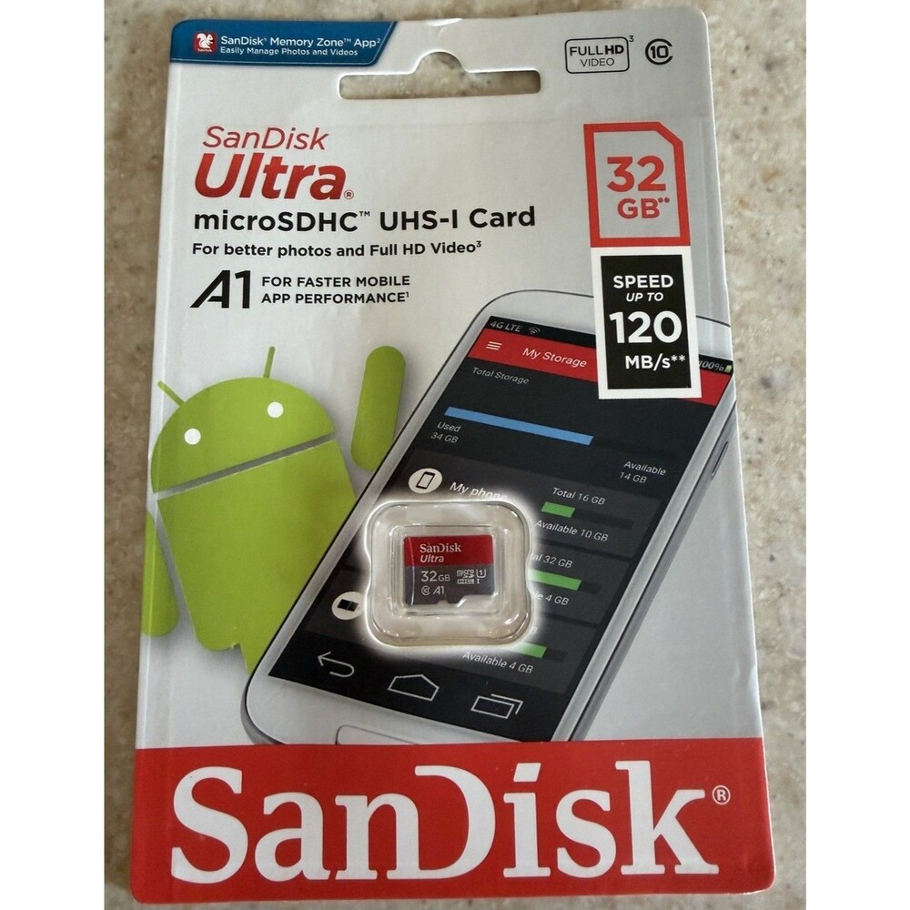 SanDisk Ultra 32GB A1 120MB / s Class 10 UHS-I microSDHC Memory Card